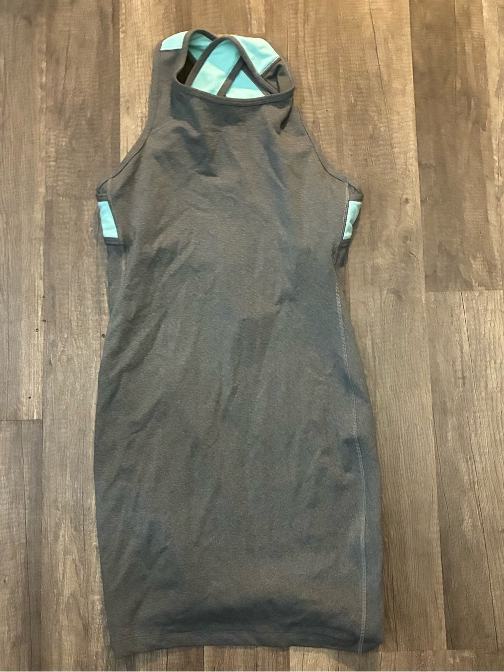 lululemon athletica Charcoal Gray Mini Dress with Mint Accents